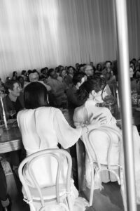Brides during romantic reception at La Jolla wedding venue